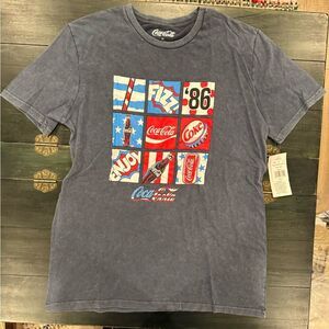 NEW men's Coca-Cola 86 Americana graphic T-shirt navy mineral wash color size XL